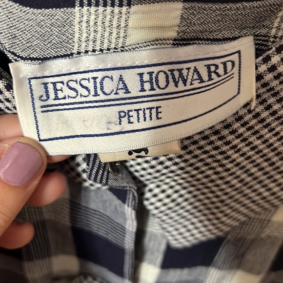 Vintage 90s Plaid Gingham Button Down Collar Crop Top - Picture 2 of 6